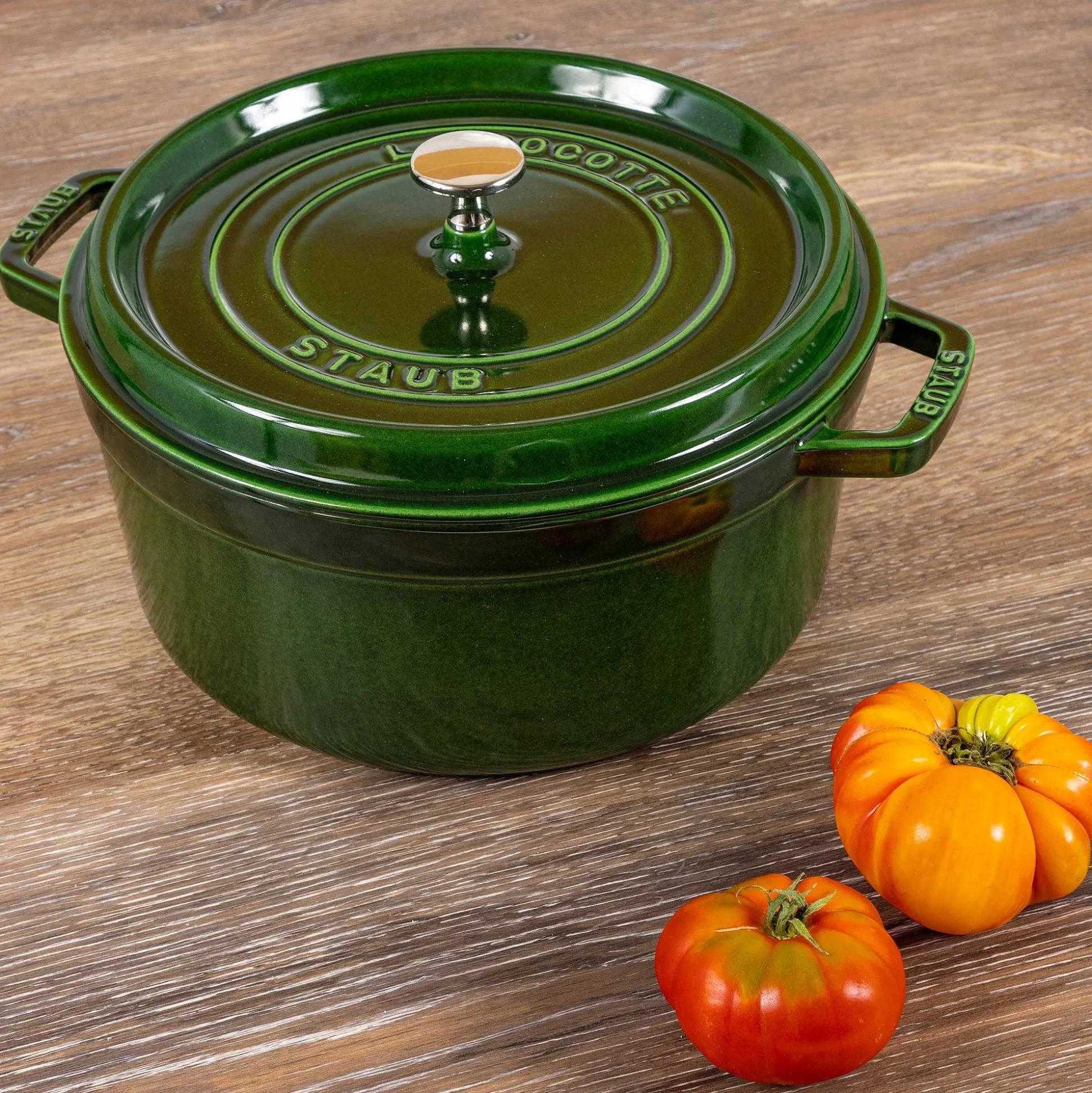 Staub Round Cocotte, 5.5qt, Basil