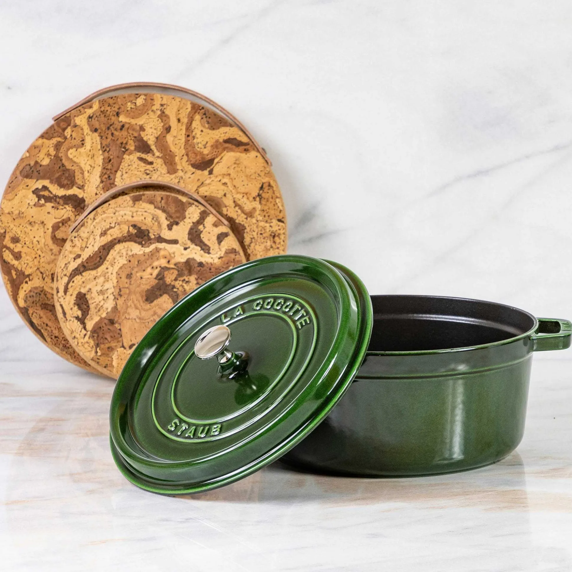 Staub Round Cocotte, 5.5qt, Basil