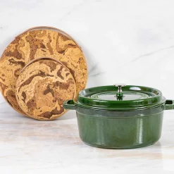 Staub Round Cocotte, 5.5qt, Basil