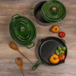 Staub Round Cocotte, 5.5qt, Basil