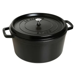 Staub Round Cocotte, 13.25qt, Black
