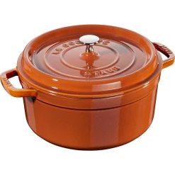 Staub Round Cocotte, 5.5qt, Burnt Orange