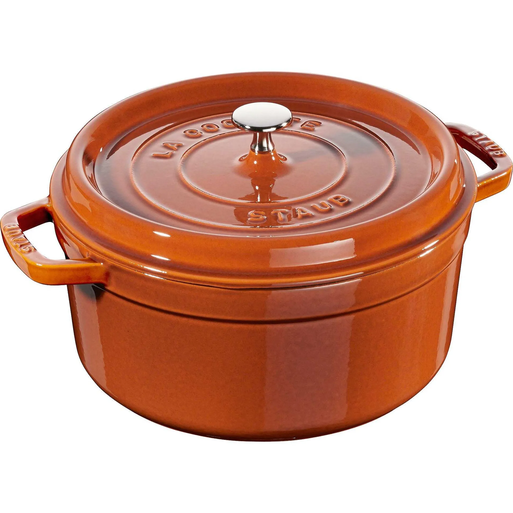 Staub Round Cocotte, 5.5qt, Burnt Orange