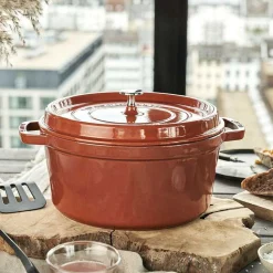 Staub Round Cocotte, 7qt, Burnt Orange