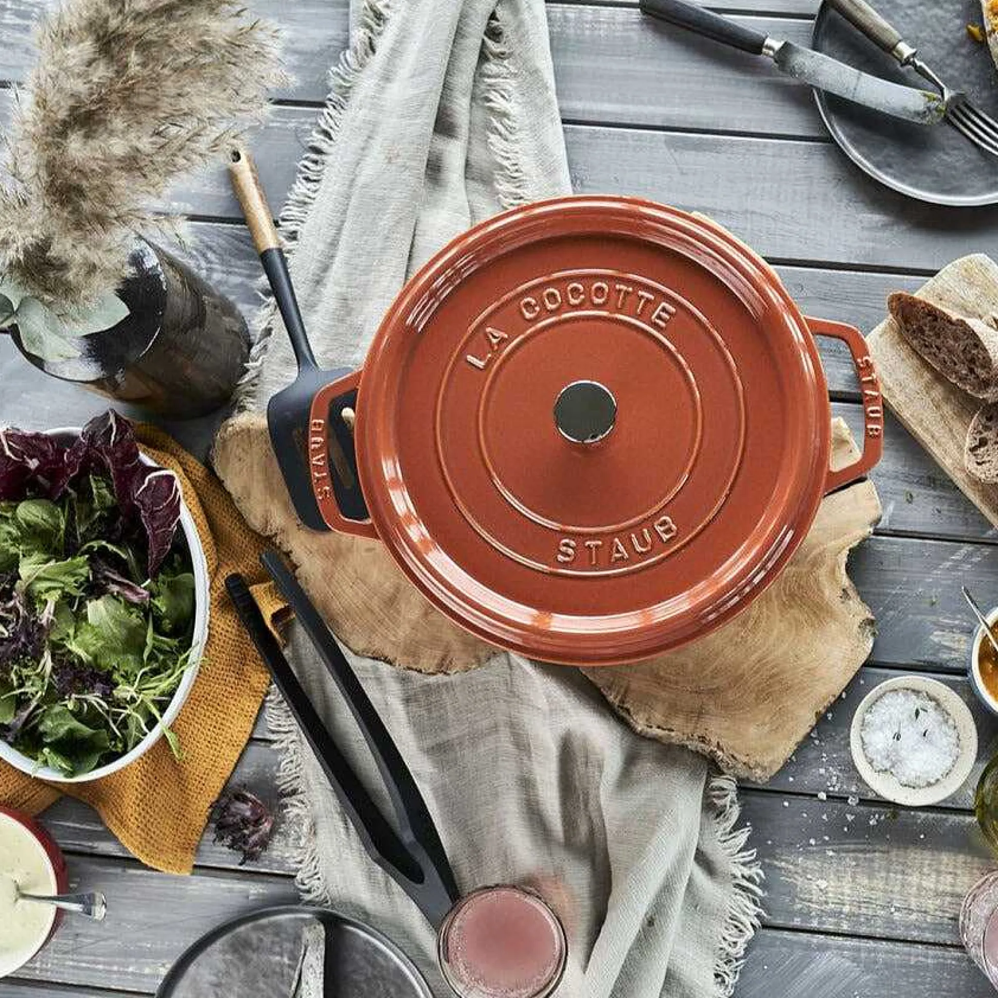 Staub Round Cocotte, 7qt, Burnt Orange