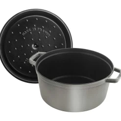 Staub Round Cocotte, 9qt, Graphite Grey