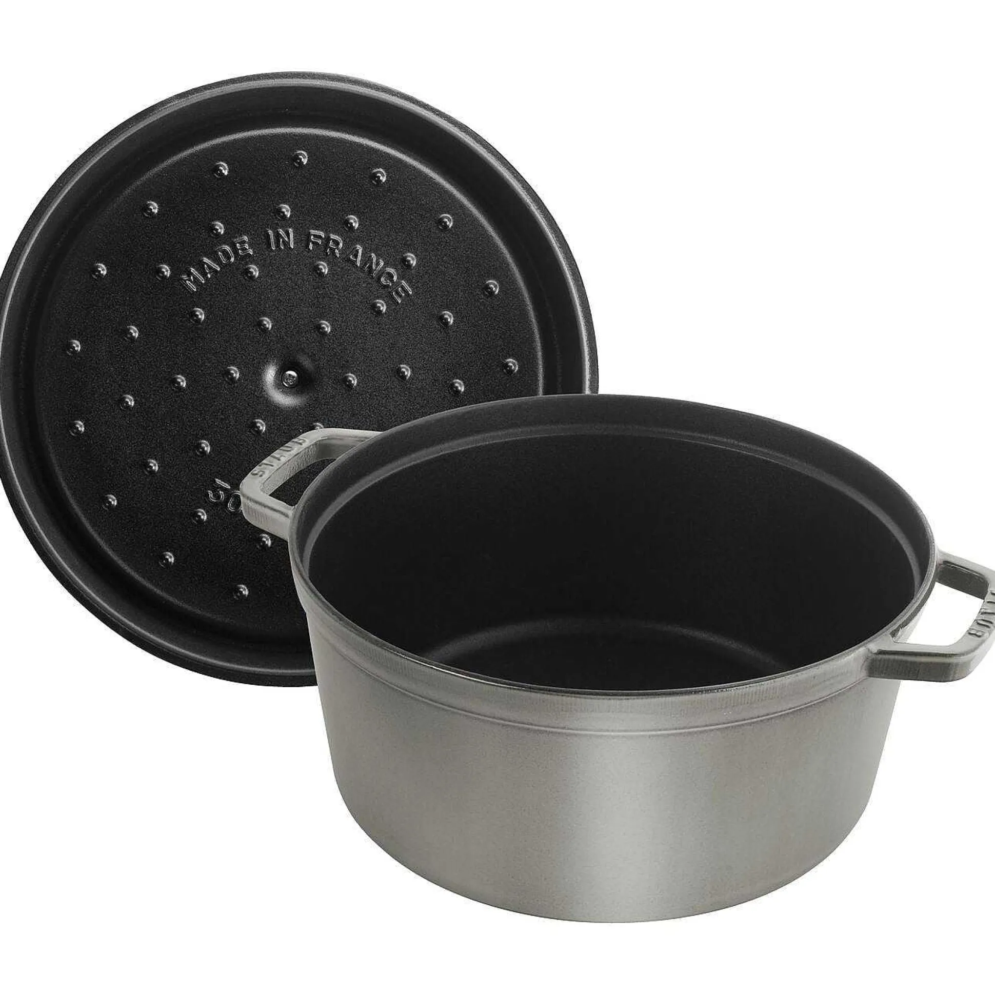 Staub Round Cocotte, 9qt, Graphite Grey