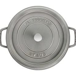 Staub Round Cocotte, 9qt, Graphite Grey