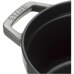 Staub Round Cocotte, 13.25qt, Graphite Grey
