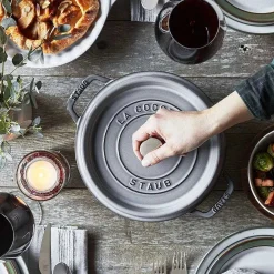 Staub Round Cocotte, 4qt, Graphite Grey