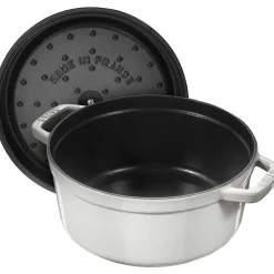 Staub Round Cocotte, 7qt, White Truffle
