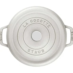 Staub Round Cocotte, 7qt, White Truffle