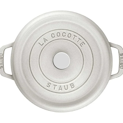 Staub Round Cocotte, 7qt, White Truffle
