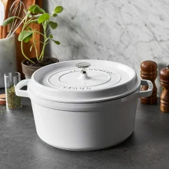 Staub Round Cocotte, 7qt, White
