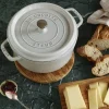 Staub Round Cocotte, 4qt, White Truffle