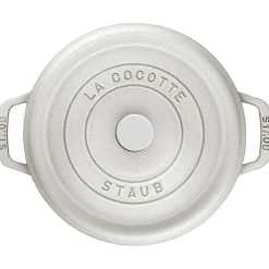 Staub Round Cocotte, 4qt, White Truffle