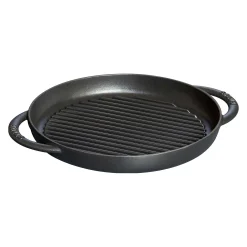 Staub Round Double Handle Pure Grill, 10", Black