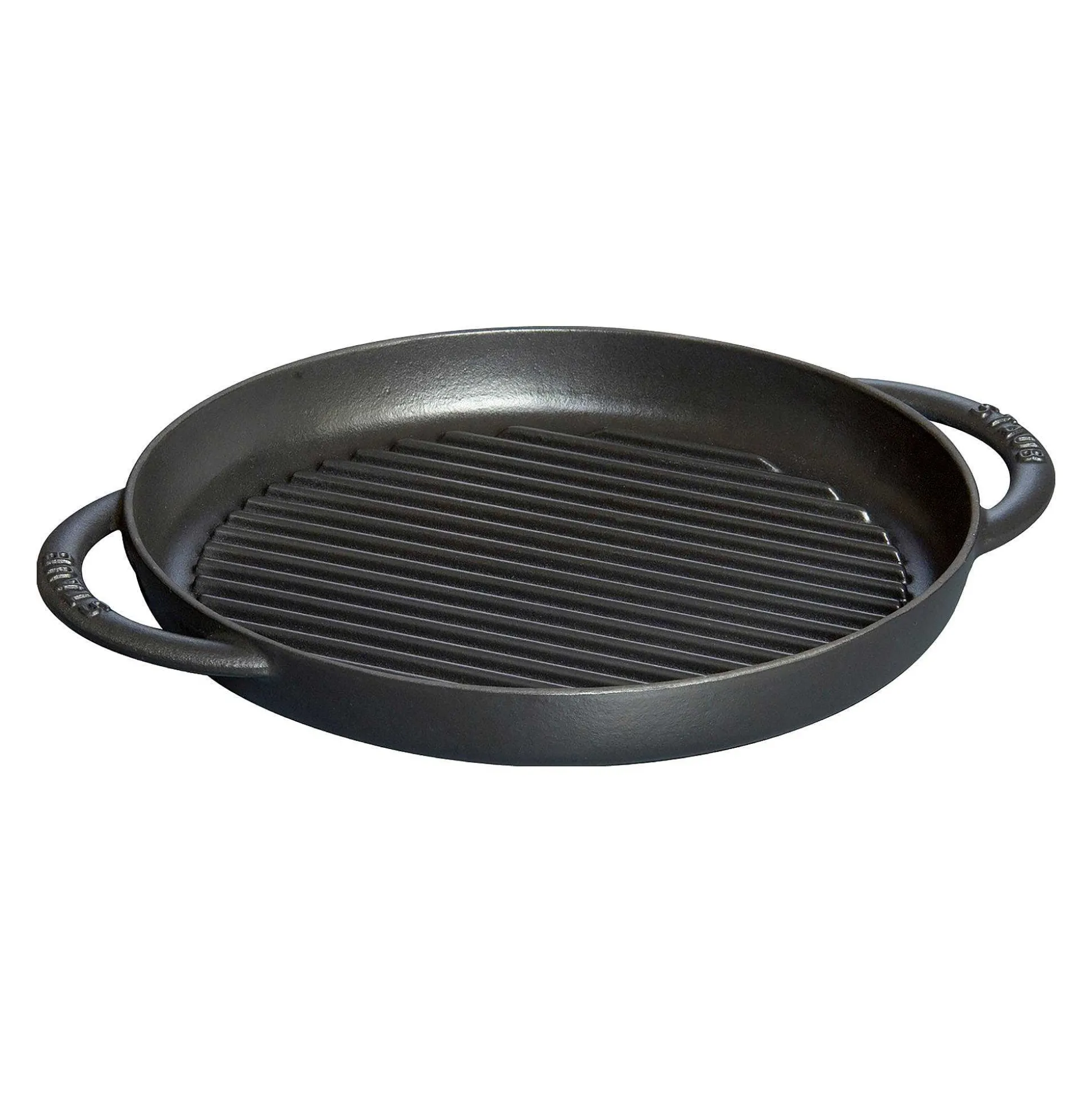 Staub Round Double Handle Pure Grill, 10", Black