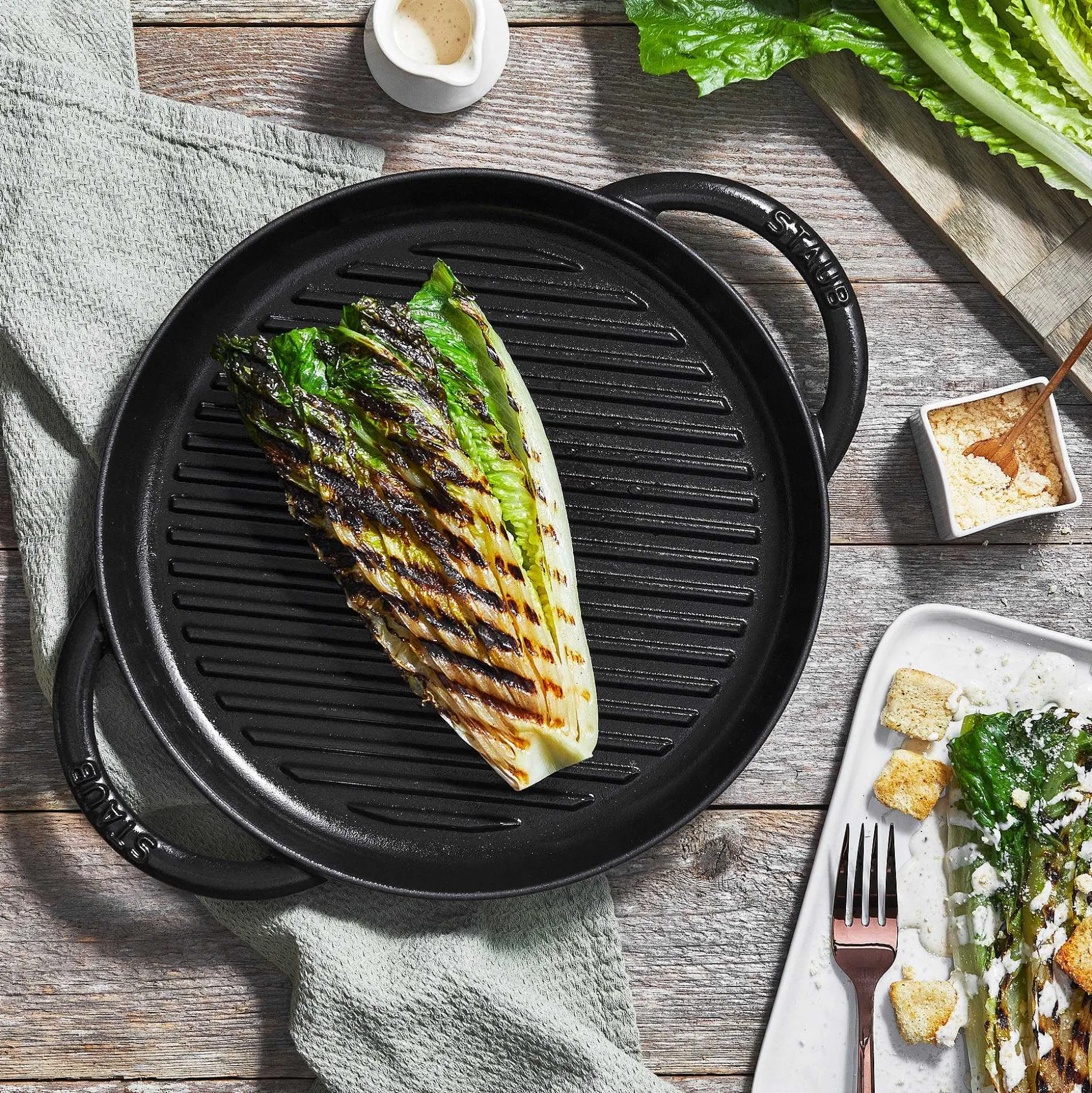 Staub Round Double Handle Pure Grill, 10", Black