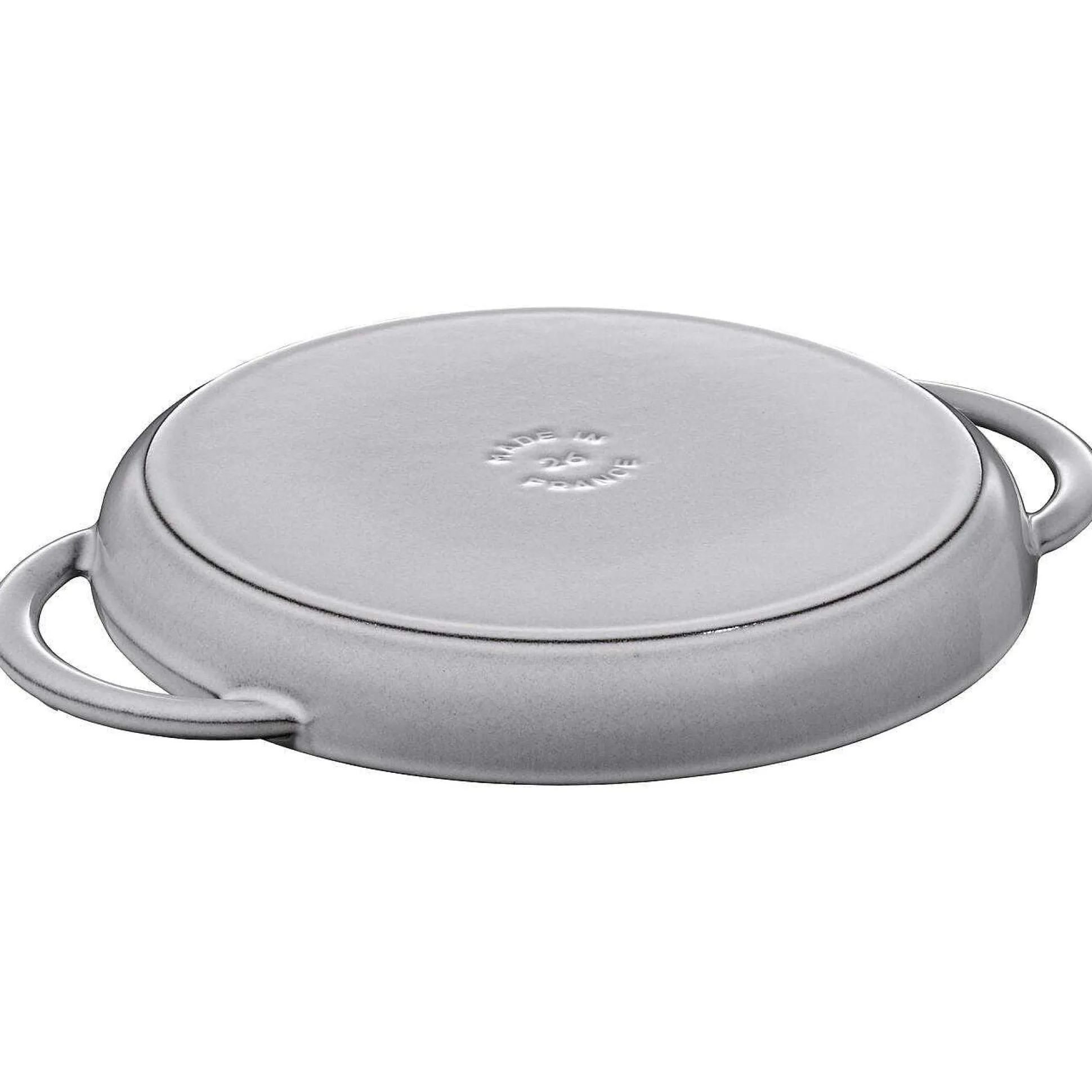 Staub Round Double Handle Pure Grill, 10", Graphite Grey