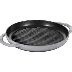 Staub Round Double Handle Pure Grill, 10", Graphite Grey