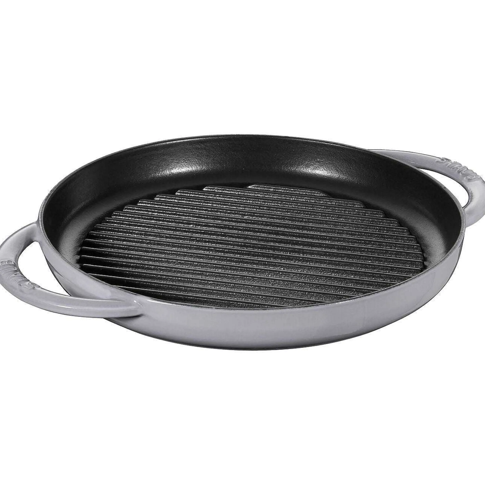 Staub Round Double Handle Pure Grill, 10", Graphite Grey