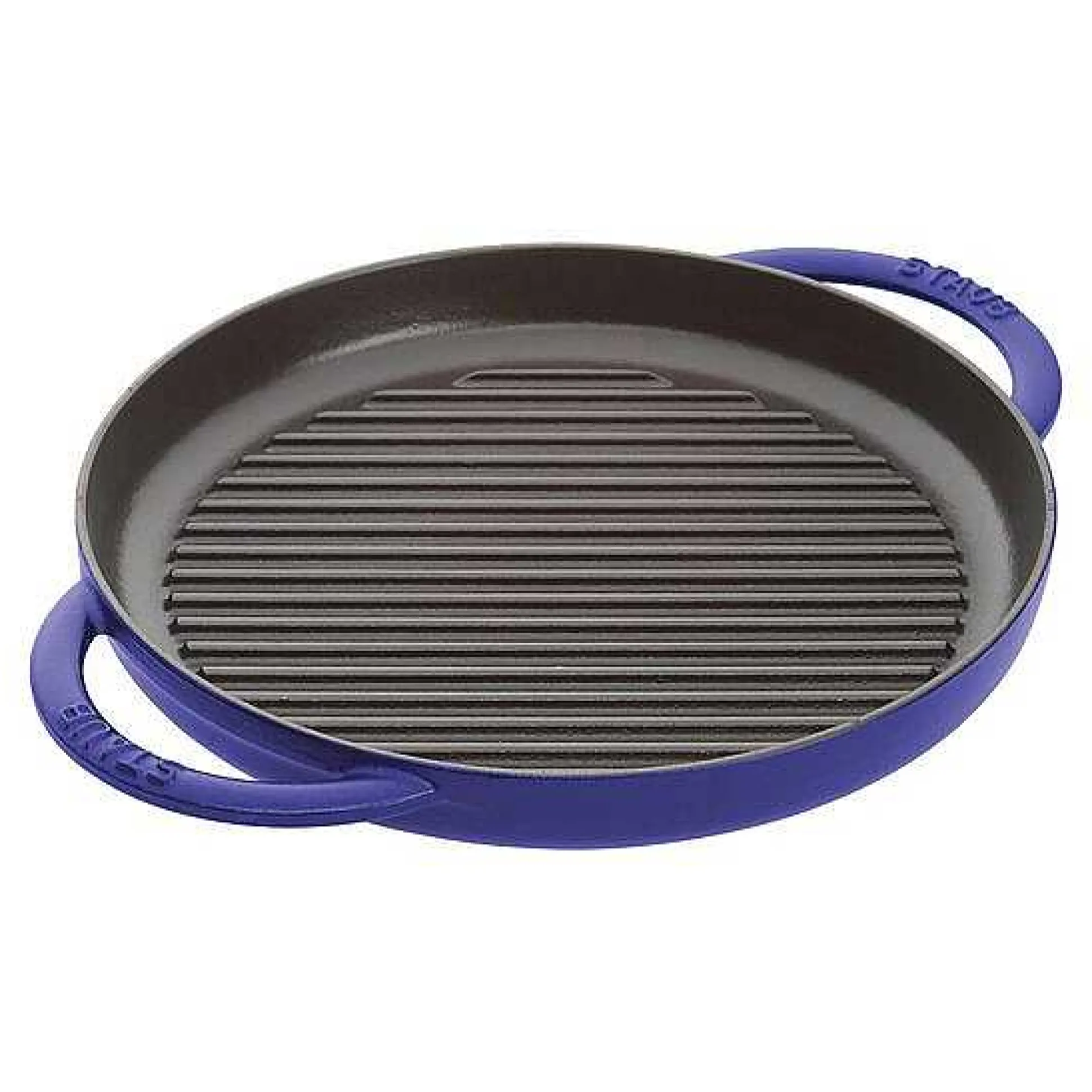 Staub Round Double Handle Pure Grill, 10", Dark Blue