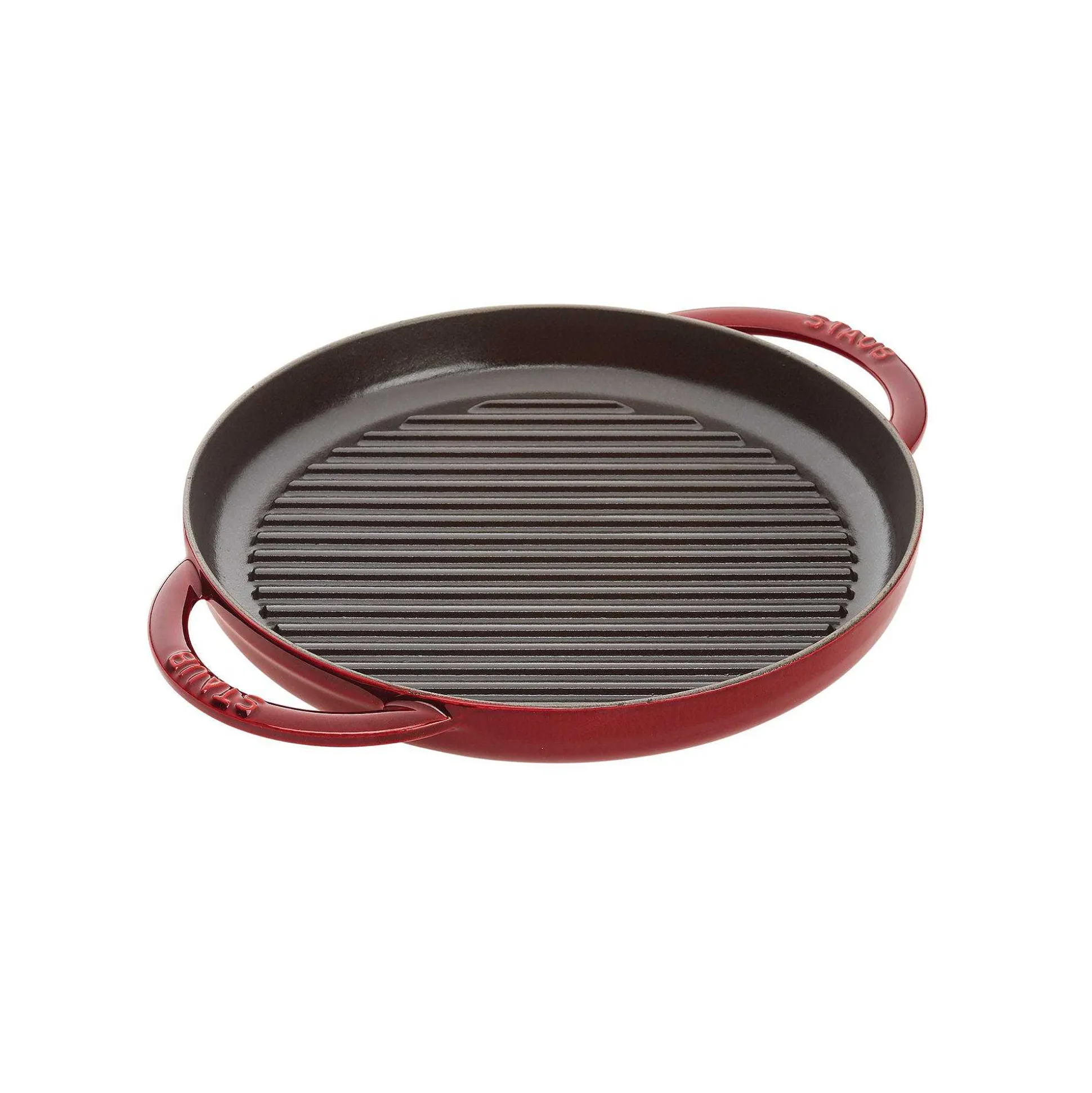 Staub Round Double Handle Pure Grill, 10", Grenadine