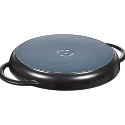 Staub Round Double Handle Pure Grill, 10", Black