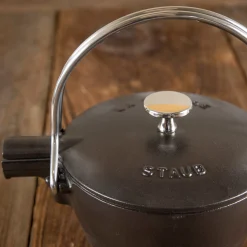 Staub Round Tea Kettle, 1qt, Black^Be Home Sale