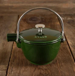 Staub Round Tea Kettle, 1qt, Basil^Be Home Hot