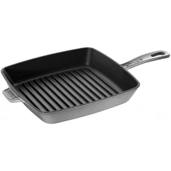 Staub Square Grill Pan, 10", Graphite Grey