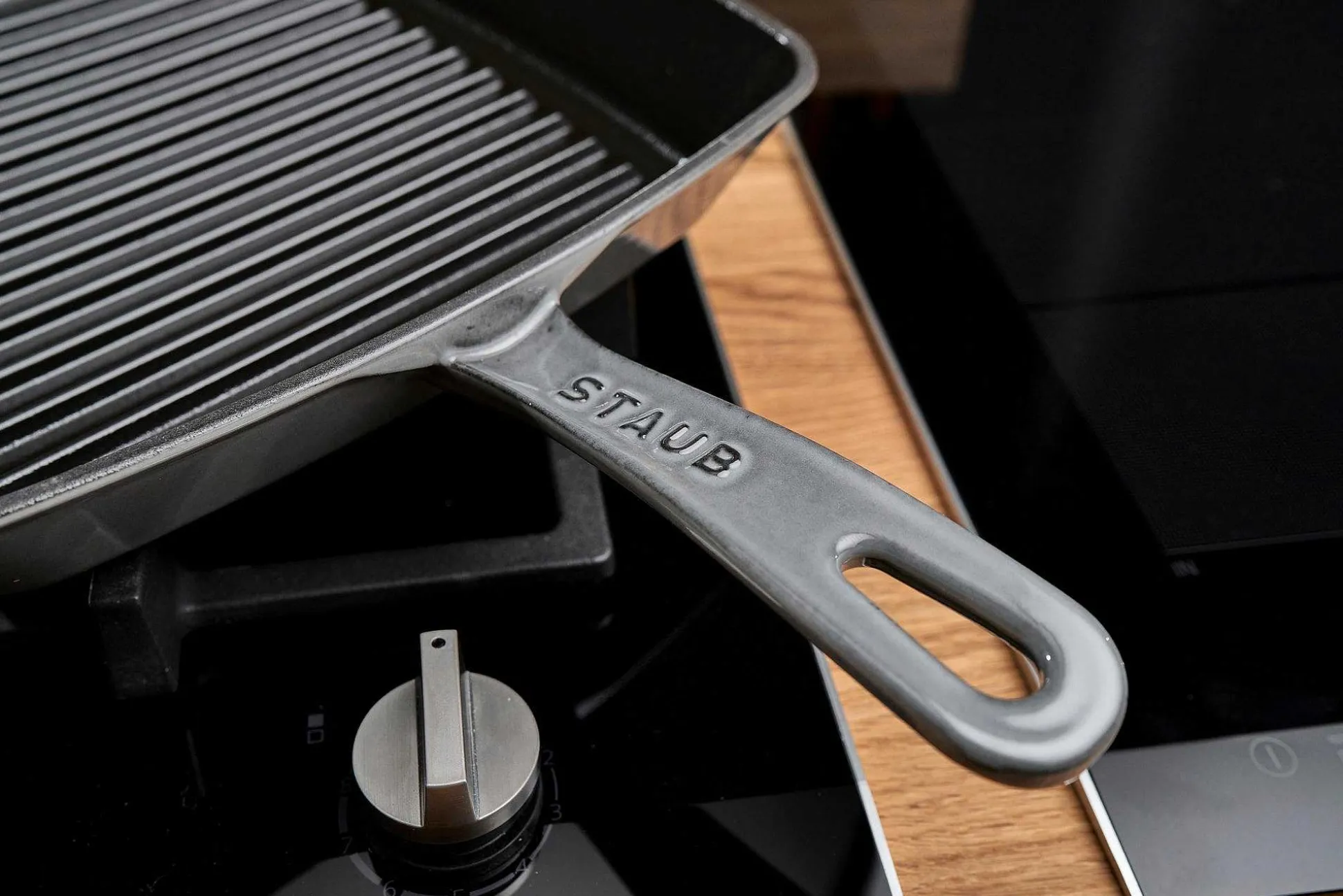 Staub Square Grill Pan, 12", Graphite Grey