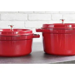 Staub Tall Cocotte, 5 qt, Cherry