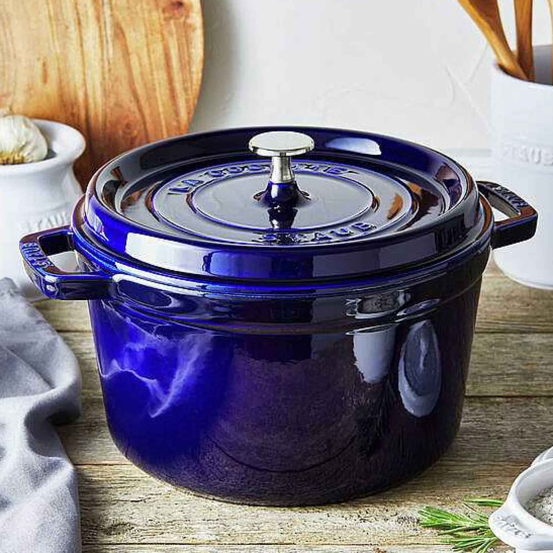 Staub Tall Cocotte, 5 qt, Dark Blue