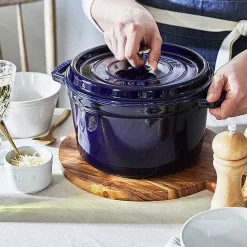 Staub Tall Cocotte, 5 qt, Dark Blue