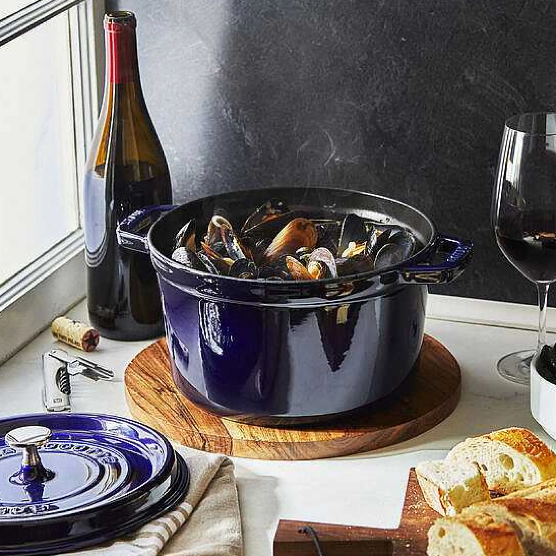 Staub Tall Cocotte, 5 qt, Dark Blue