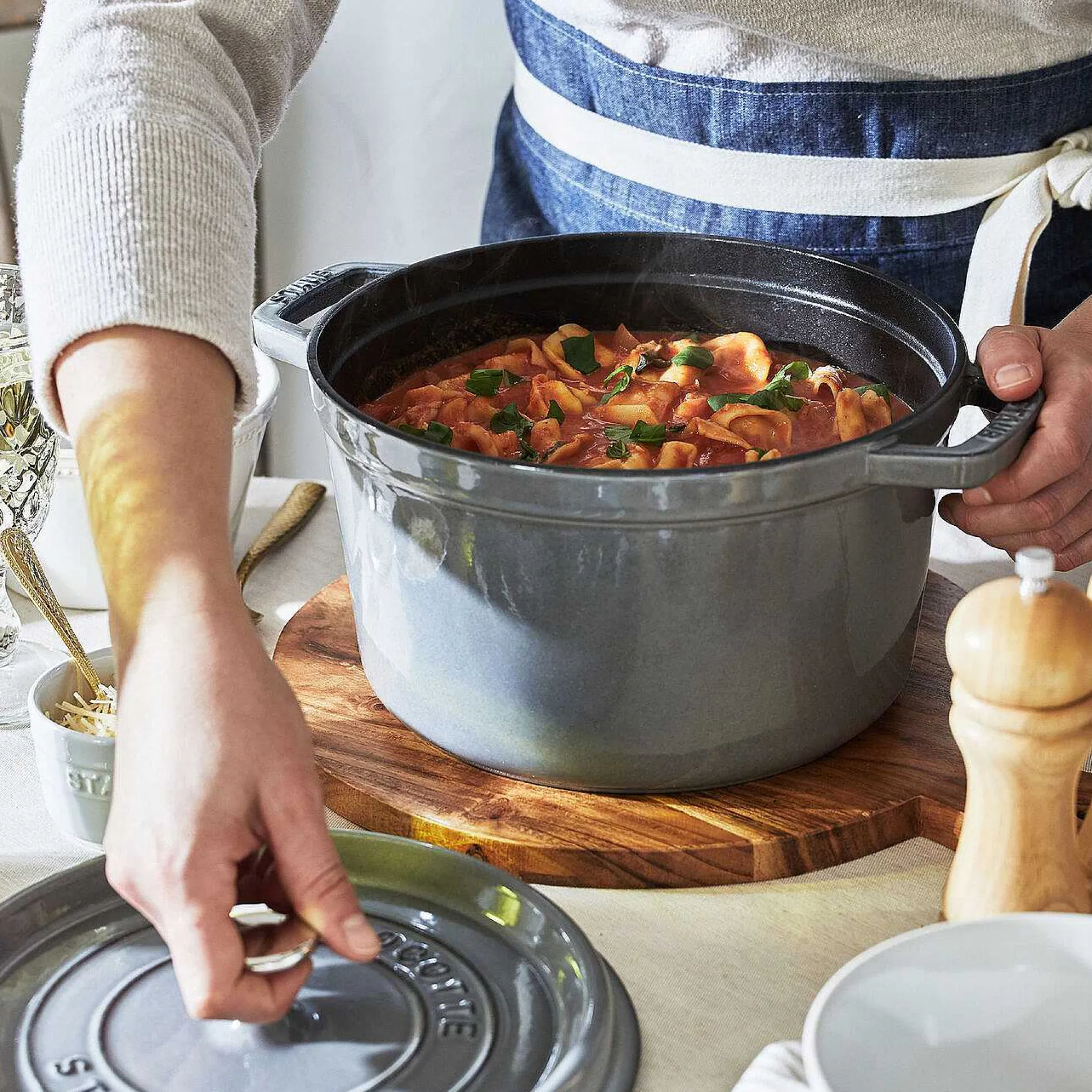 Staub Tall Cocotte, 5 qt, Graphite