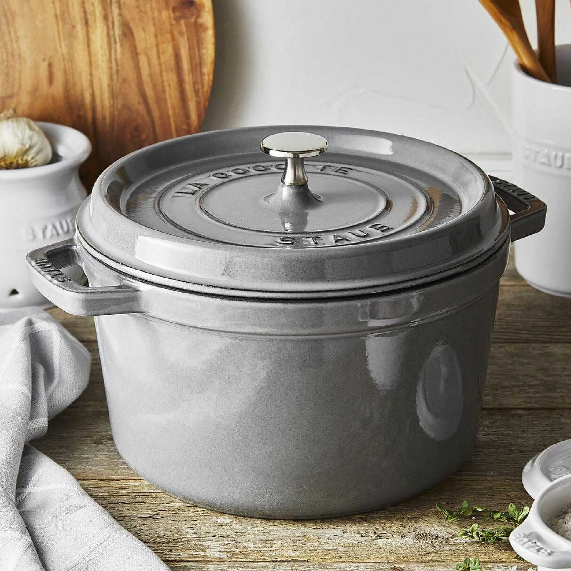 Staub Tall Cocotte, 5 qt, Graphite