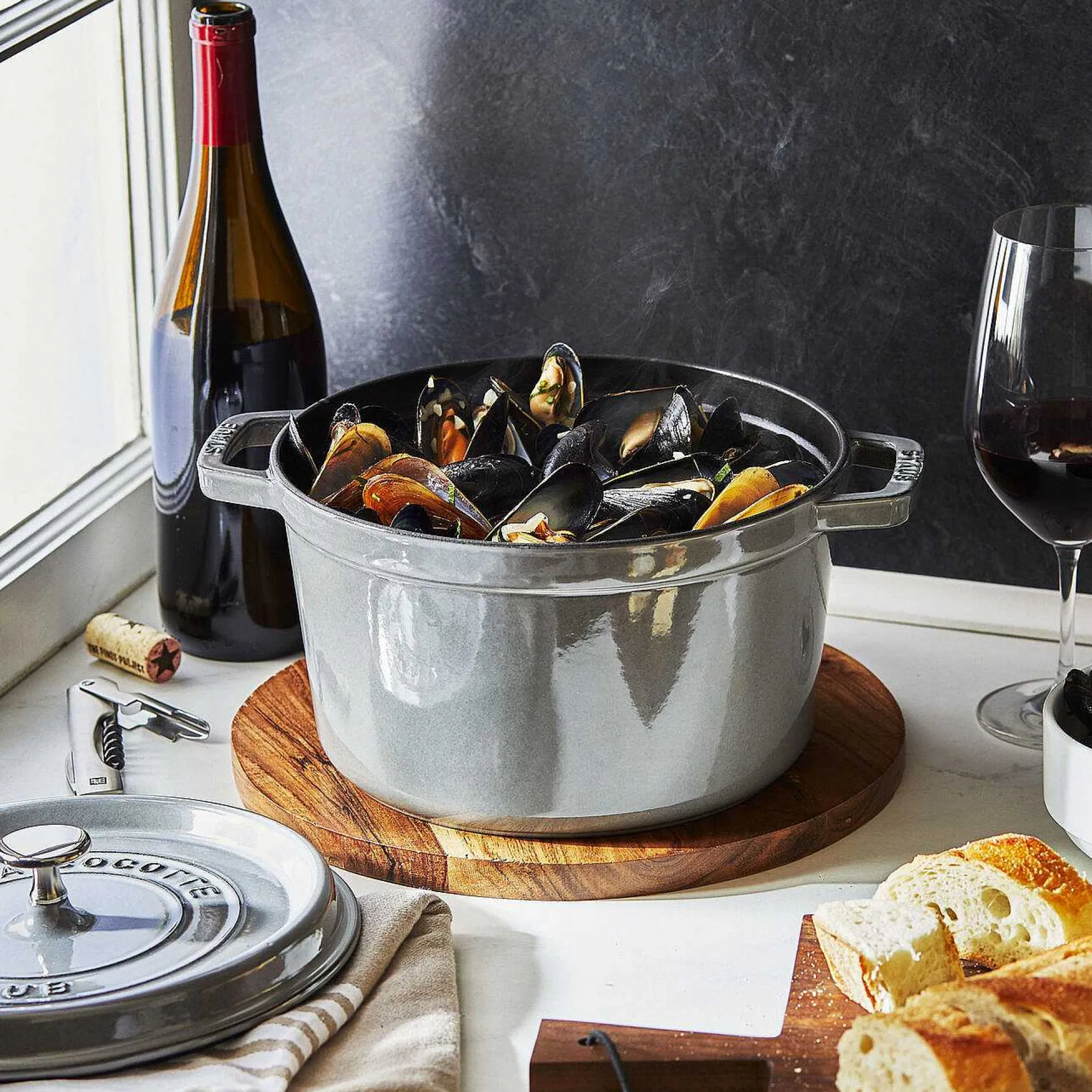 Staub Tall Cocotte, 5 qt, Graphite