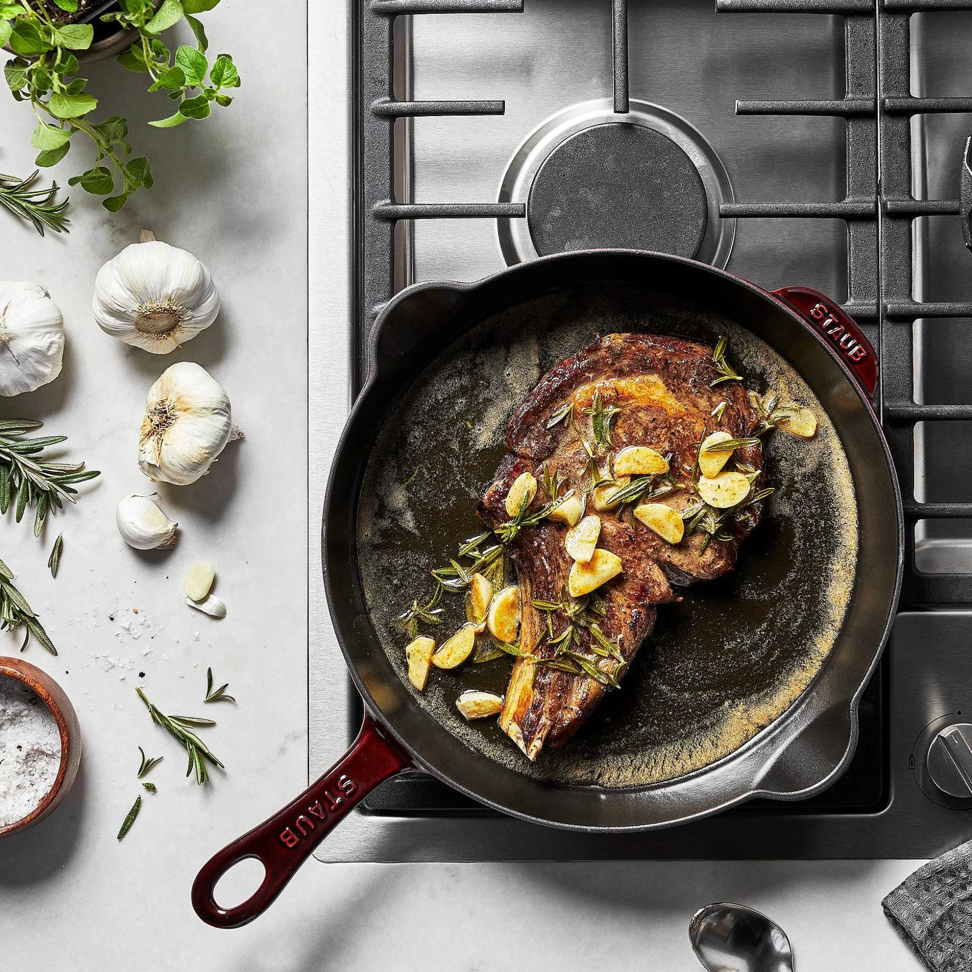 Staub Traditional Deep Skillet, 11'', Grenadine