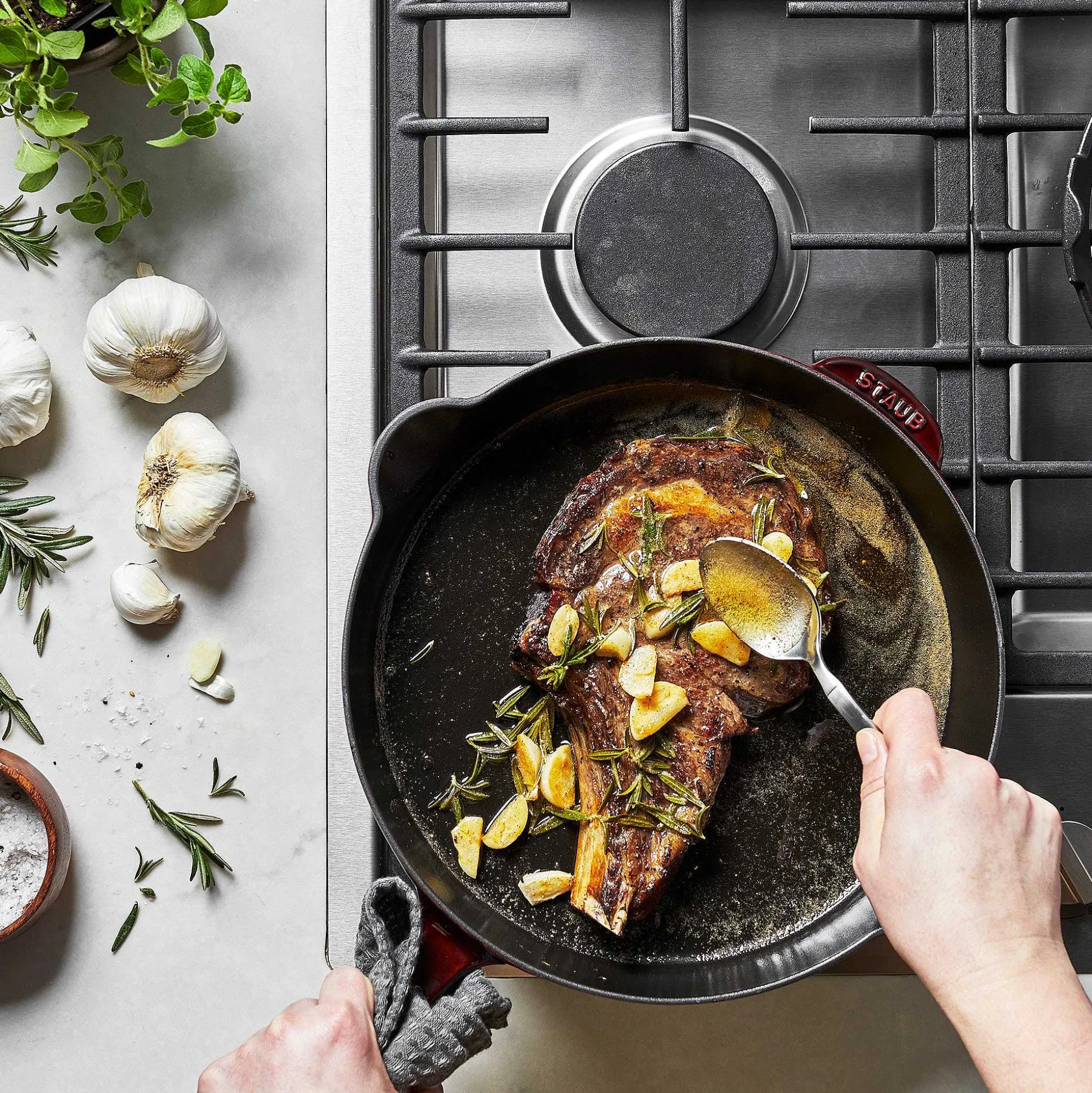 Staub Traditional Deep Skillet, 11'', Grenadine