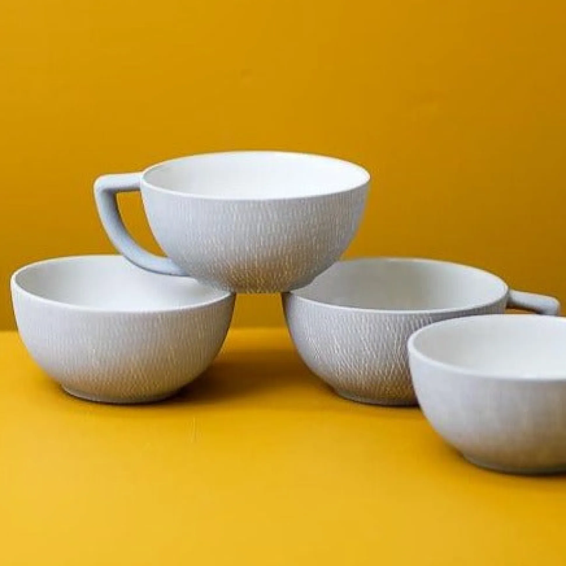 Sterling Crosshatch Latte Mugs, Set of 4^Be Home Outlet