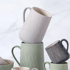 Sterling Crosshatch Mugs, Set of 4^Be Home New