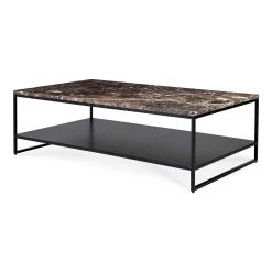 Stone Coffee Table, Dark Emperador Marble