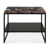 Stone Side Table, Dark Emperador Marble