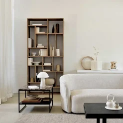 Stone Side Table, Dark Emperador Marble