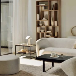 Stone Side Table, Dark Emperador Marble