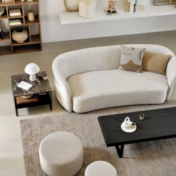 Stone Side Table, Dark Emperador Marble