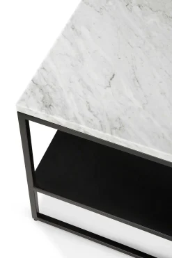 Stone Side Table, White Carrara Marble